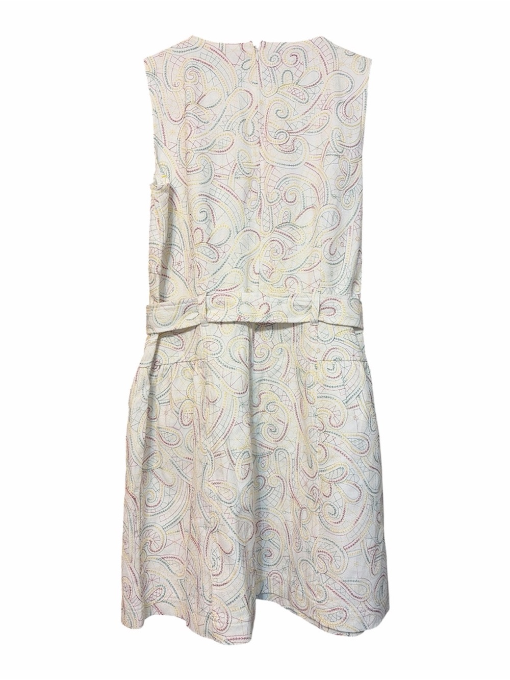 Shoshanna Embroidered Paisley Belted Mini Dress Size 12 Cottagecore Coastal New - Picture 5 of 7